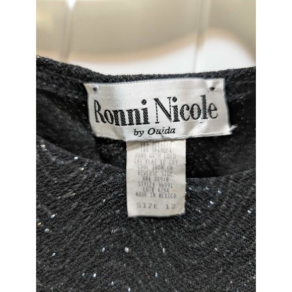 Ronnie Nicole by Ouida Women's 12 Sparkle Sleeveless Black Tank Top Shirt - Picture 2 of 7